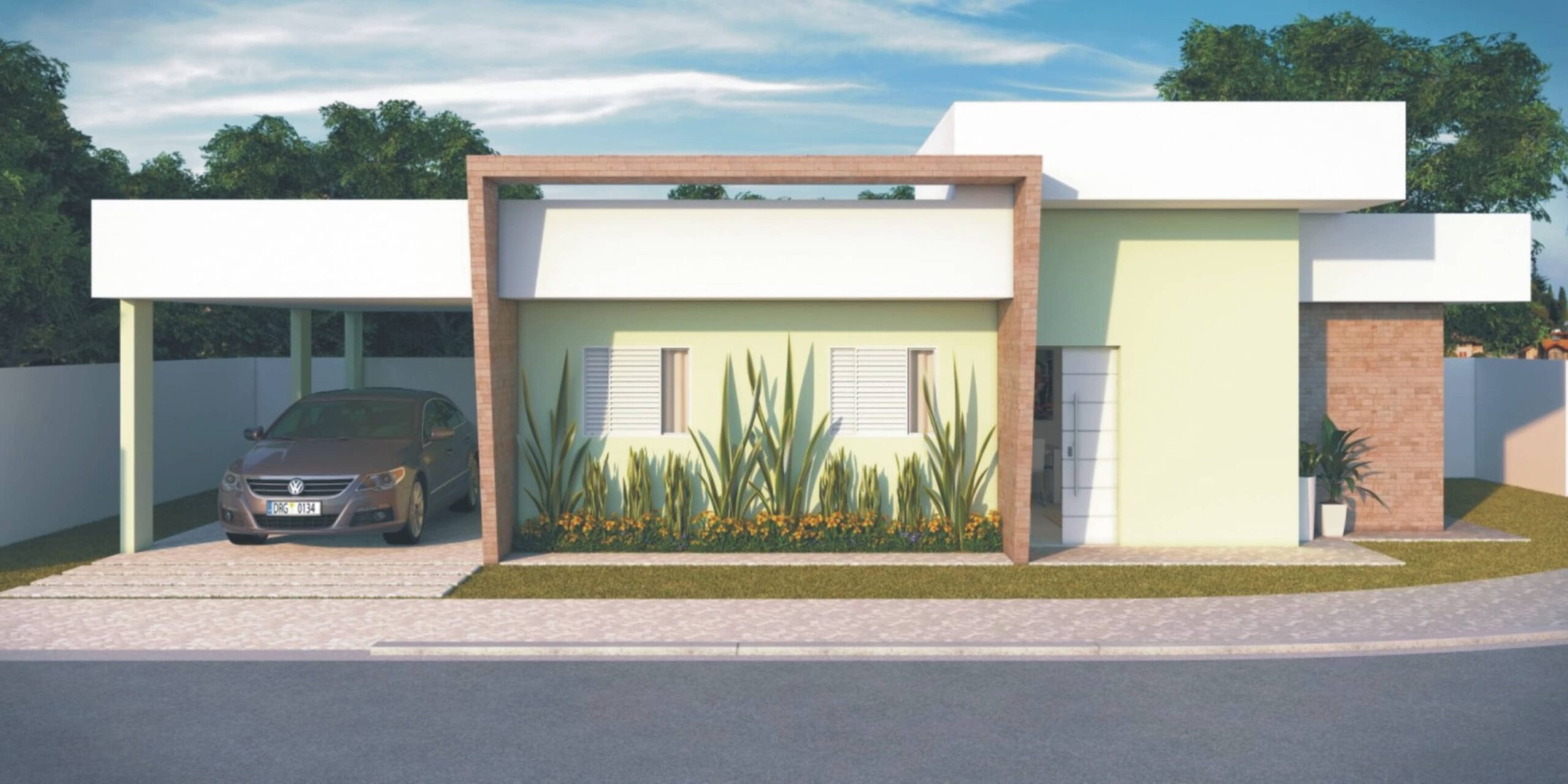 Planta de casa térrea com 2 dormitórios (CA2_003) - Construindo Casas