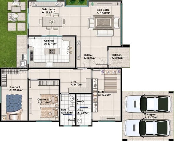 19 Plantas De Casas Térreas Com 3 Quartos Para Você Se Inspirar Construindo Casas